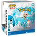 Vue de face de la figurine Pokémon Glaceon Funko POP, mettant en valeur son design glacé et ses grandes oreilles pointues.