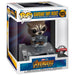 Figurine POP Deluxe FUNKO représentant Rocket des Gardiens de la Galaxie avec son vaisseau en détail