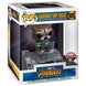 Figurine POP Deluxe FUNKO représentant Rocket des Gardiens de la Galaxie avec son vaisseau en détail