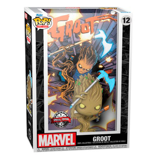 Figurine Funko POP Marvel Groot Comic Cover exclusive, vue de face avec détails colorés et design unique