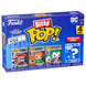 Blister 4 figurines Bitty POP Harley Quinn DC Comics FUNKO dans un boîtier acrylique rigide