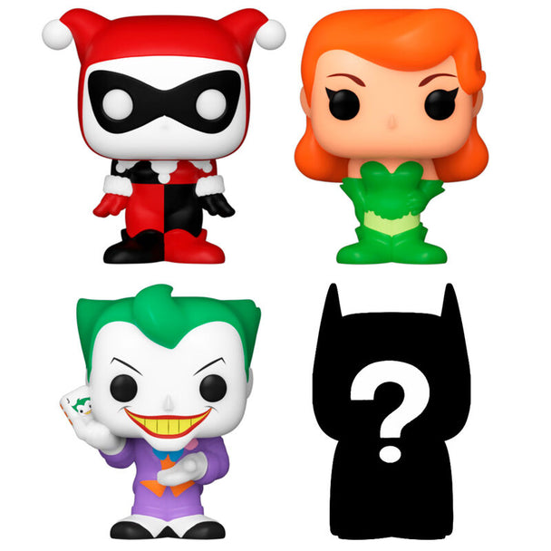 Zoom sur les figurines Bitty POP Harley Quinn avec socles détachables pour exposition