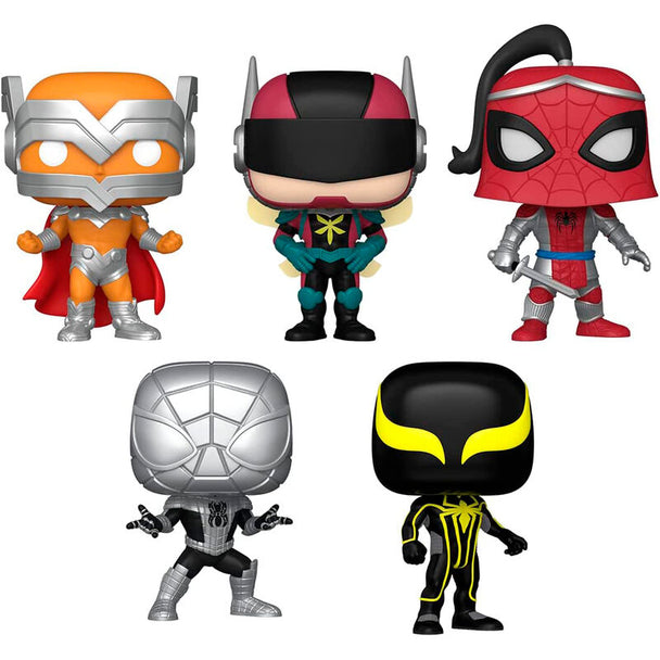 Vue rapprochée d'une figurine Funko POP Spiderman avec design unique et couleurs vives.