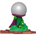 Vue rapprochée de la figurine POP Deluxe Marvel Sinister Six Mysterio exclusive avec ses effets spéciaux et finitions soignées
