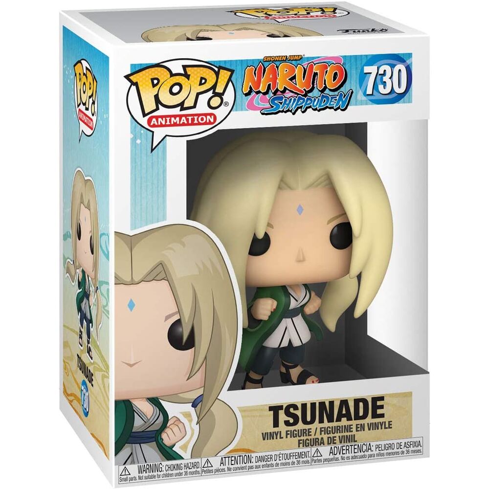 Vue détaillée de la figurine Funko POP Lady Tsunade avec ses couleurs et accessoires fidèles au personnage
