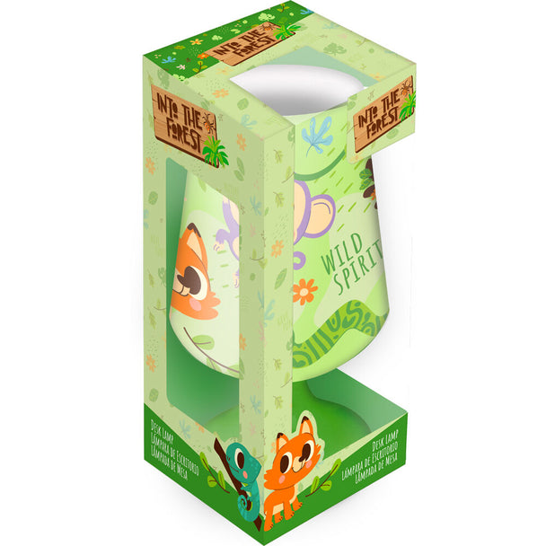 Lampe Into the Forest KIDS LICENSING vue de face avec design forestier et dimensions compactes 9x18cm
