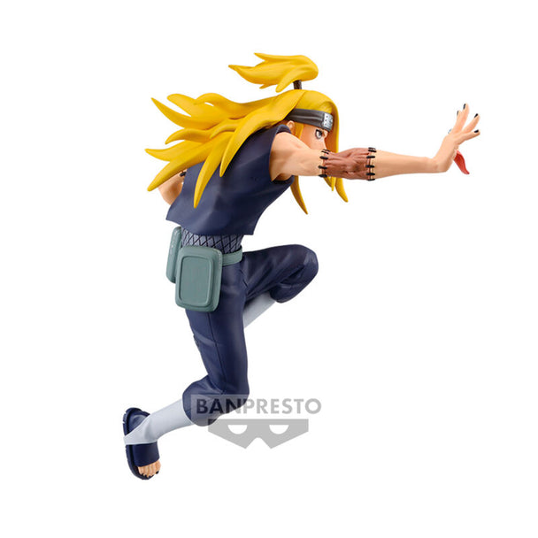 Profil gauche de la figurine Deidara BANPRESTO montrant sa pose dynamique et son expression