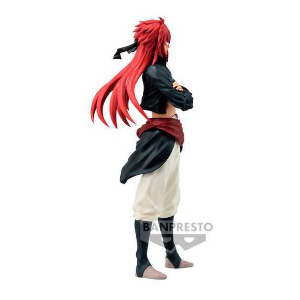 Profil latéral de la figurine Grimson Otherworlder montrant la posture dynamique et les accessoires