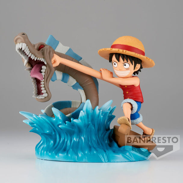 Figurine Monkey D Luffy de 7cm en posture de combat face à Local Sea par BANPRESTO