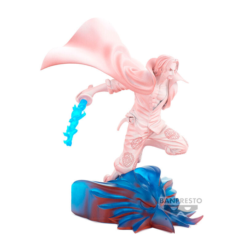 Détail des finitions et couleurs vives sur la figurine One Piece Film Red Monkey D Luffy et Shanks