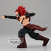 Photo de la figurine Eijiro Kirishima Red Riot sur son socle, exposée sous un éclairage naturel