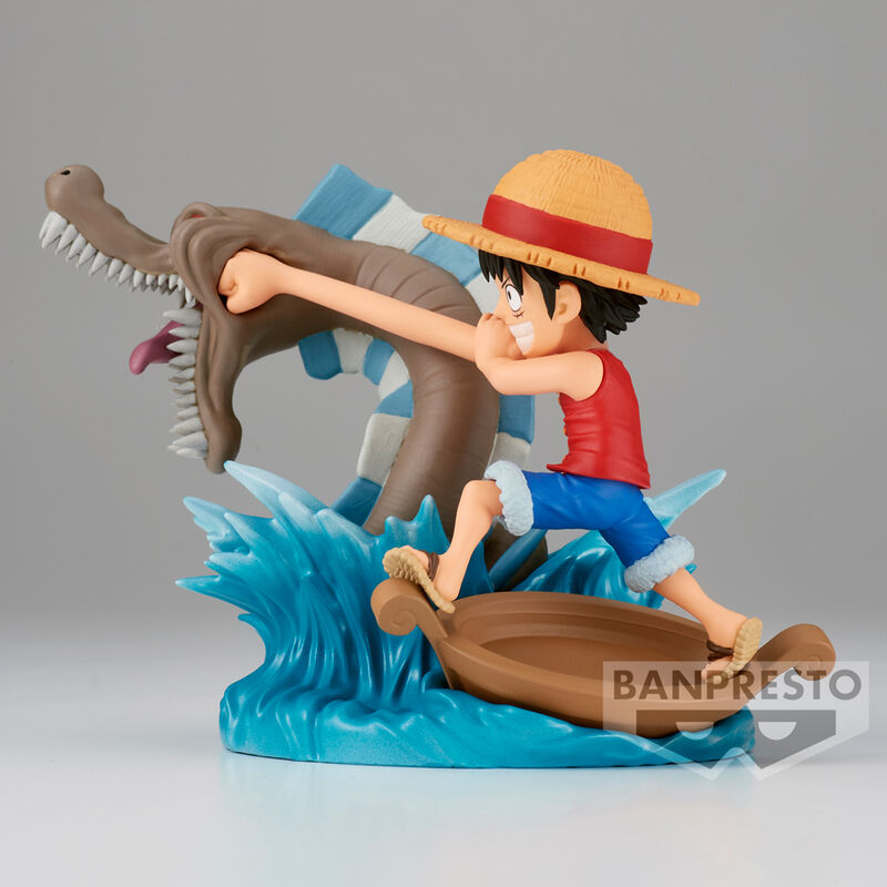 Photo latérale de la figurine Monkey D Luffy avec Local Sea, mettant en avant la finition soignée