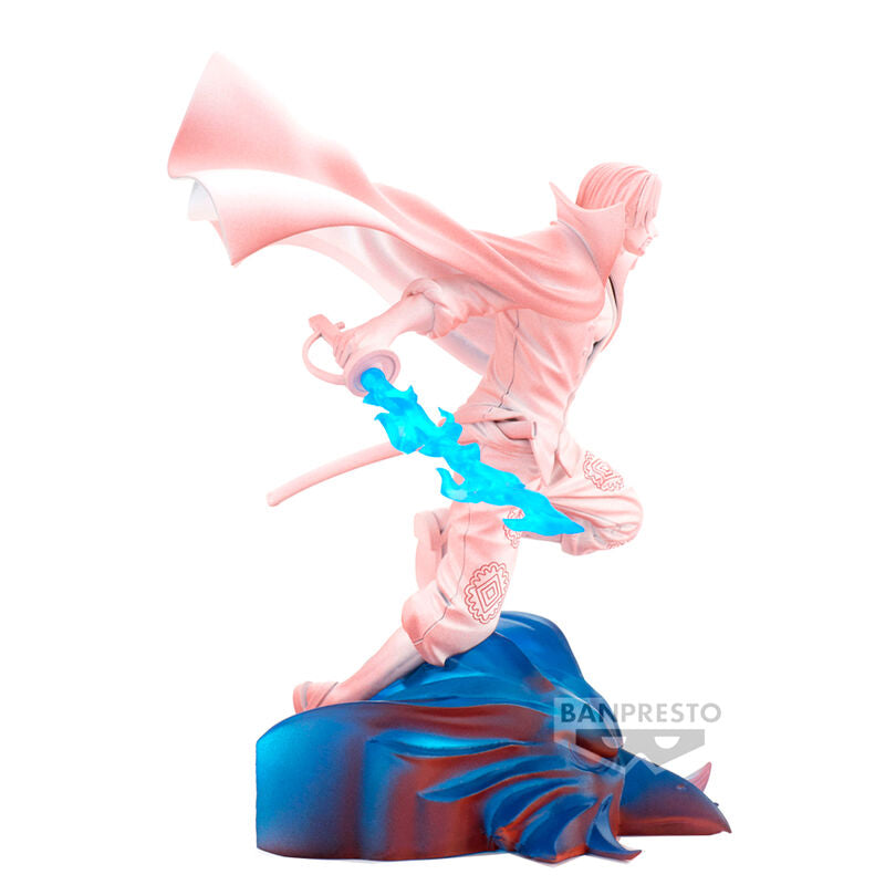 Packaging officiel BANPRESTO de la figurine One Piece Film Red Monkey D Luffy et Shanks 11 cm