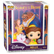 Figurine POP FUNKO exclusive de Belle en robe jaune inspirée du film Disney La Belle et la Bête, vue de face avec détails soignés.