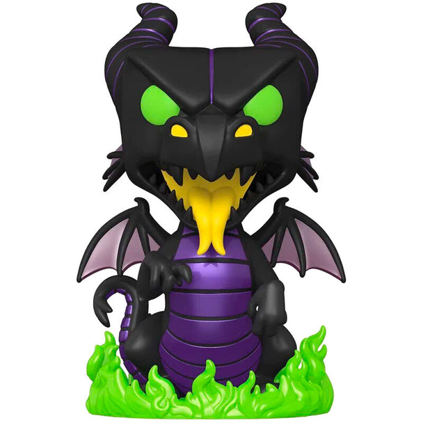 Vue détaillée de la figurine Funko POP Maléfique en dragon 25 cm avec couleurs vives et design soigné