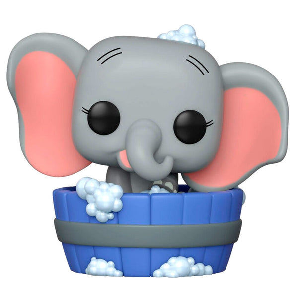 Vue rapprochée de la figurine Funko POP Dumbo Disney exclusive montrant les détails et la qualité du vinyle