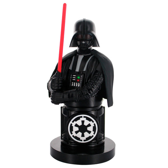 Détail du visage de Darth Vader sur le support Cable Guy