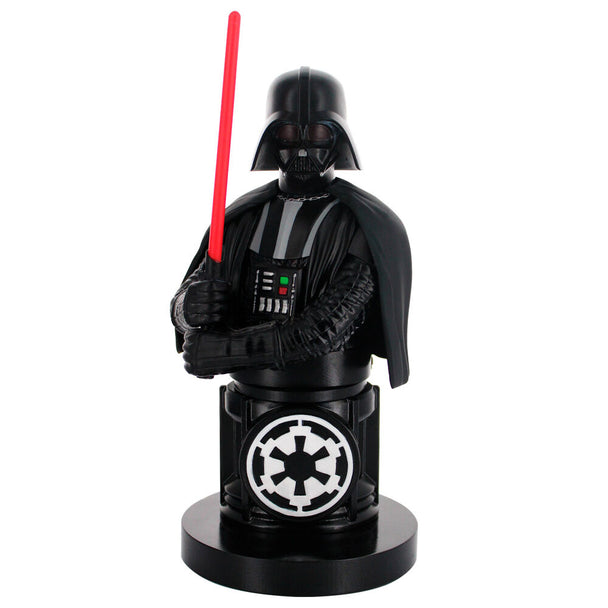 Détail du visage de Darth Vader sur le support Cable Guy