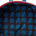 Intérieur du sac à dos avec doublure assortie aux motifs Marvel Captain America