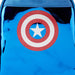 Sac à dos Marvel Captain America porté en situation, illustrant son style unique et sa taille compacte