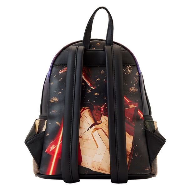 Détail des bretelles ajustables en cuir vegan du sac à dos Star Wars Attack of the Clones