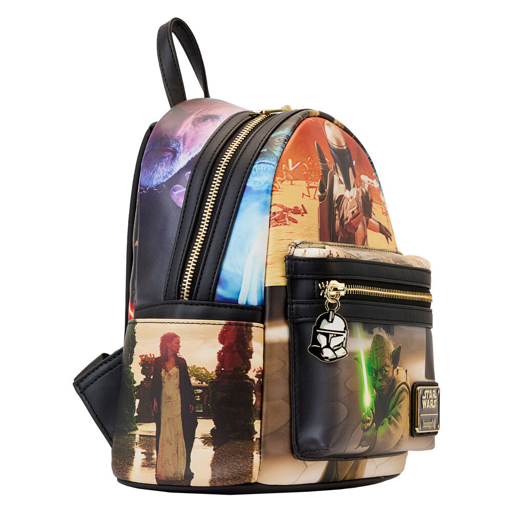 Vue latérale montrant la robustesse des attaches métalliques du sac à dos Loungefly
