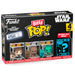 Blister de 4 figurines Bitty POP Star Wars Han Solo FUNKO avec boîtiers en acrylique rigide et socles détachables