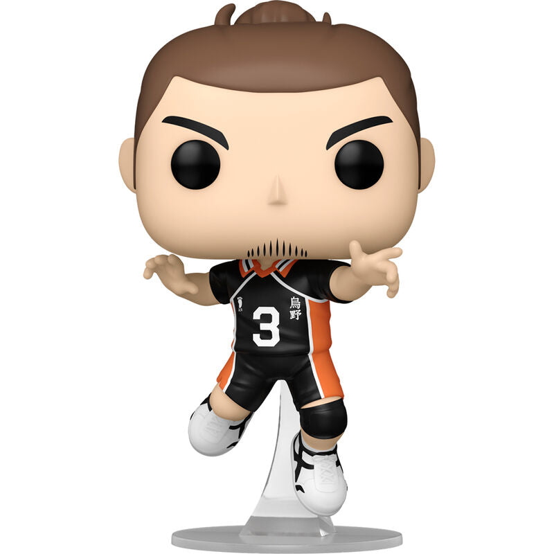 Vue détaillée de la figurine Funko POP Asahi Azumane avec sa boîte transparente pour collectionneur