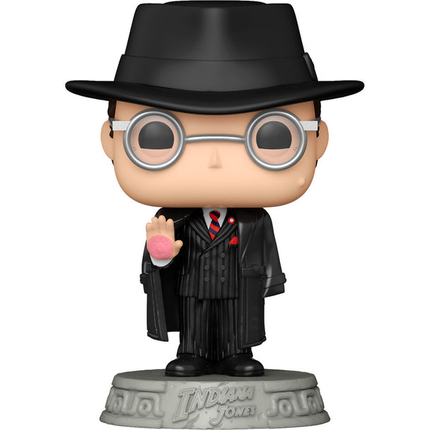 Détail de la figurine Funko POP Arnold Toht Indiana Jones montrant son visage et sa tenue emblématique