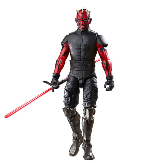 Vue de dos de la figurine Darth Maul articulée montrant les détails du costume