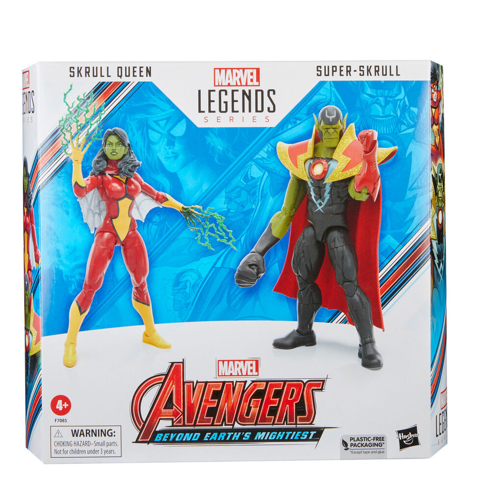 Figurine Super Skrull Marvel Avengers Beyond Earth posée sur socle blanc