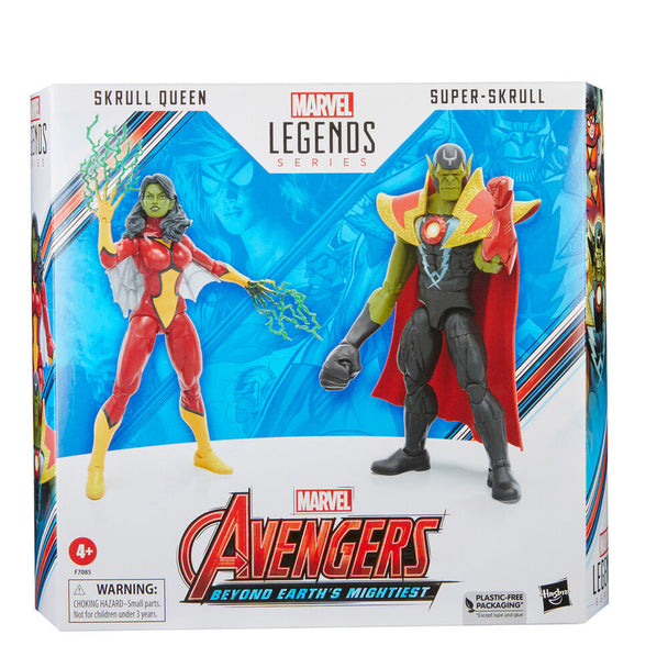 Figurine Super Skrull Marvel Avengers Beyond Earth posée sur socle blanc