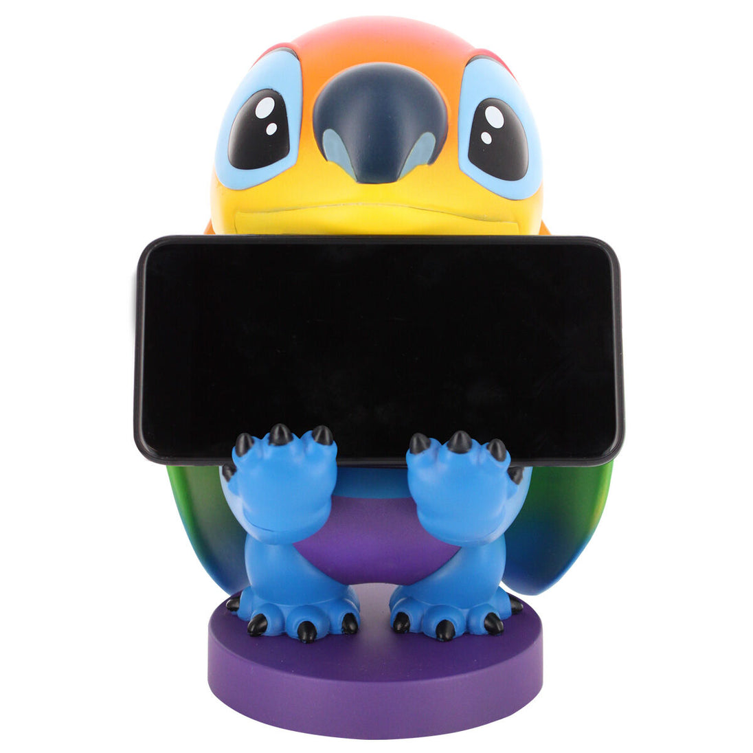 Détail du personnage Stitch en plastique coloré sur le support Cable Guy