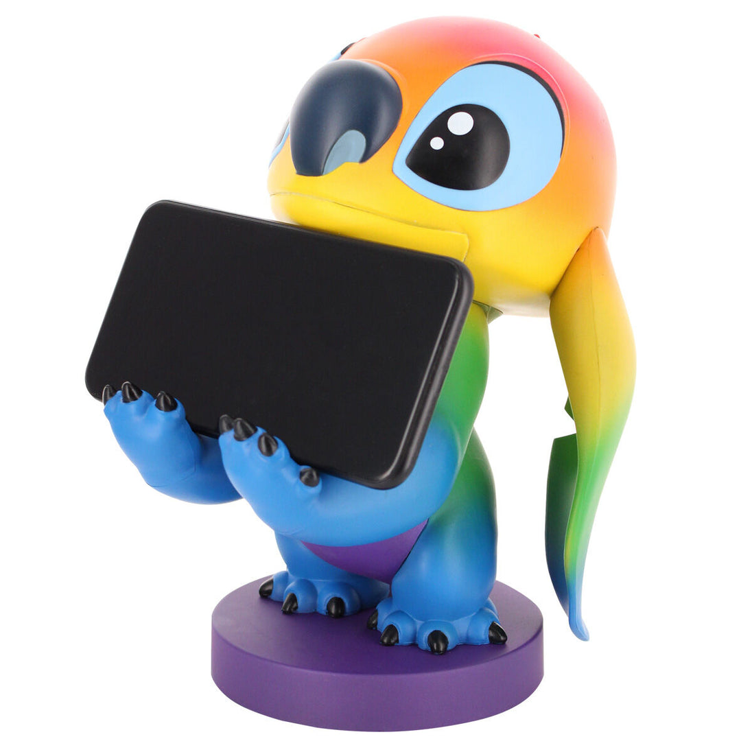 Support Cable Guy Stitch posé sur un bureau de gamer avec accessoires autour