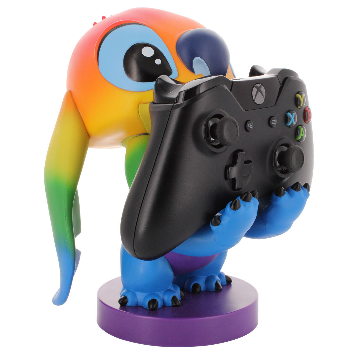 Support Cable Guy Stitch vu de dessus avec manette et smartphone compatibles
