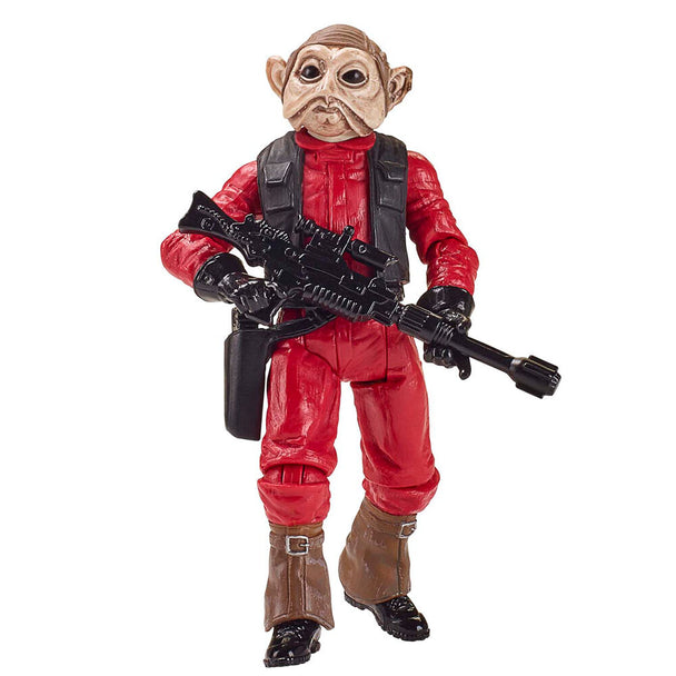 Figurine articulée Nien Nunb 9,5cm vue de face avec accessoires Star Wars