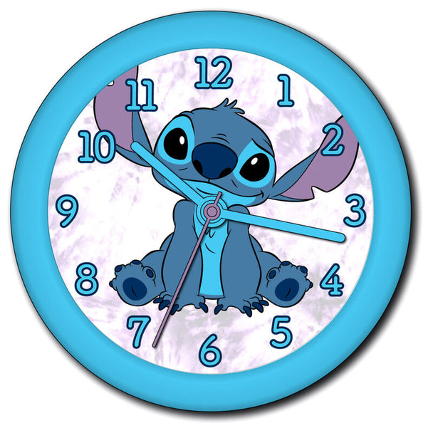 Horloge murale Disney Stitch de 25 cm avec design coloré et amusant pour chambre d'enfant