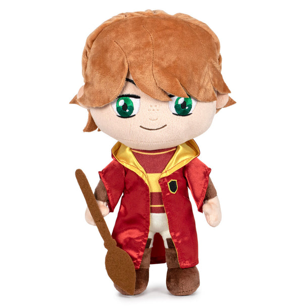 Peluche Ron Weasley en tenue de Quidditch, 29cm, édition PLAY BY PLAY, vue de face sur fond blanc