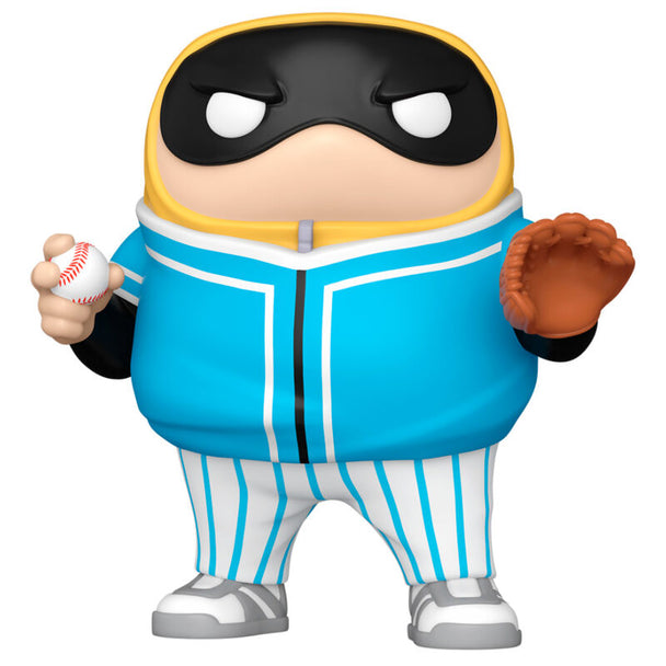 Figurine Funko POP Fatgum de My Hero Academia en vinyle de 15 cm dans sa boîte vitrine transparente, vue de face.