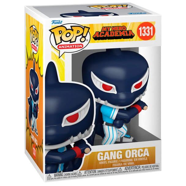 Boîte vitrine de la figurine Funko POP Gang Orca avec logo My Hero Academia et design coloré