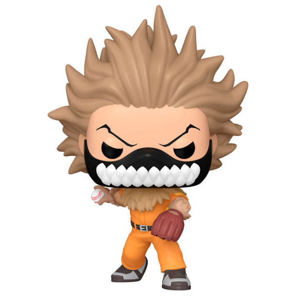 Figurine Funko POP Shishido en tenue de baseball de My Hero Academia, hauteur 9 cm, présentée dans sa boîte vitrine.