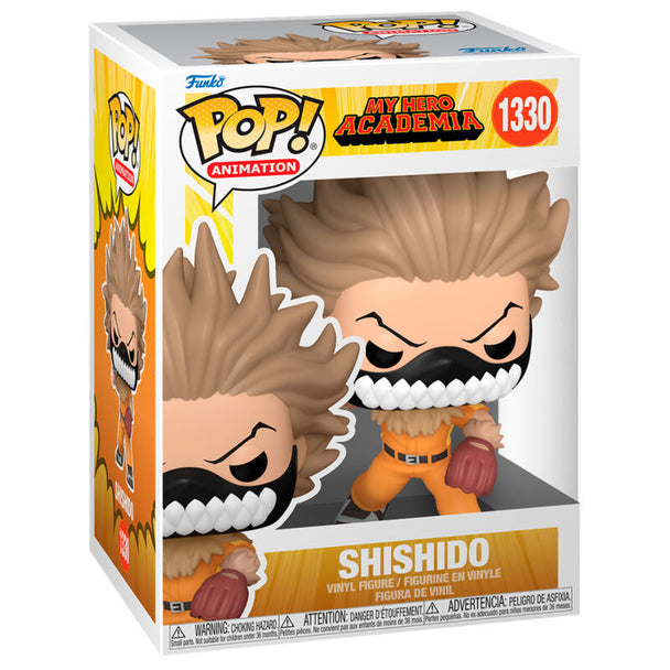 Vue rapprochée de la figurine Funko POP Shishido Baseball avec détails précis du vinyle et emballage officiel FUNKO.