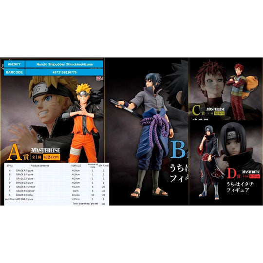 Image 1 du bundle Naruto Shippuden Ichiban Kuji montrant la boîte complète avec logo BANPRESTO