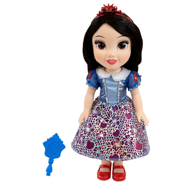 Poupée Blanche-Neige Disney de 38 cm en tenue classique avec accessoires, vue de face