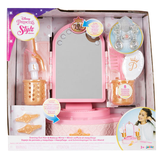 Miroir de maquillage Disney Princesses JAKKS PACIFIC avec cadre coloré et motifs princesse