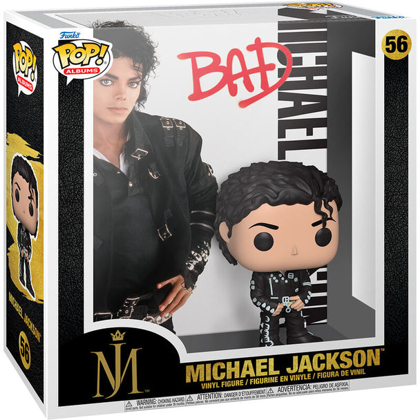 Vue latérale de la figurine POP Michael Jackson Bad FUNKO, mettant en valeur les détails de la veste et du visage.