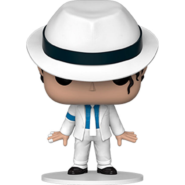 Figurine Funko POP Rocks Michael Jackson en vinyle de 9 cm dans sa boîte vitrine transparente, vue de face