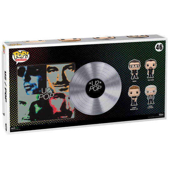 Emballage original de la figurine Funko POP Deluxe Albums U2 avec logo officiel et illustrations