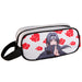 Intérieur doublé et personnalisé de la trousse Naruto Shippuden Sasuke Uchiha montrant l'espace de rangement