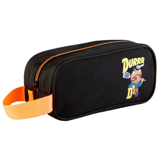 Trousse Fortnite Durr portée en bandoulière sur un fond neutre pour démonstration